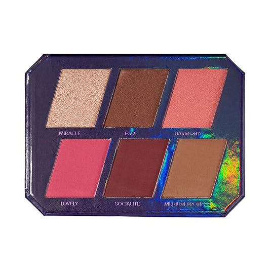 Profusion Cosmetics Moonlight 6 Shade Face Palette, Velvety-Smooth and Blendable Bronzer, Blush, and Highlighters for Buildable Stunning Looks