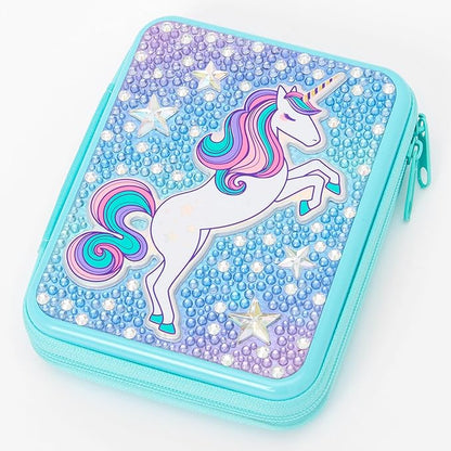 Claire's Unicorn Bling Gemstone Makeup Tin - 3 Glitter Lip Glosses and Eye Shadows for Girls Under 12