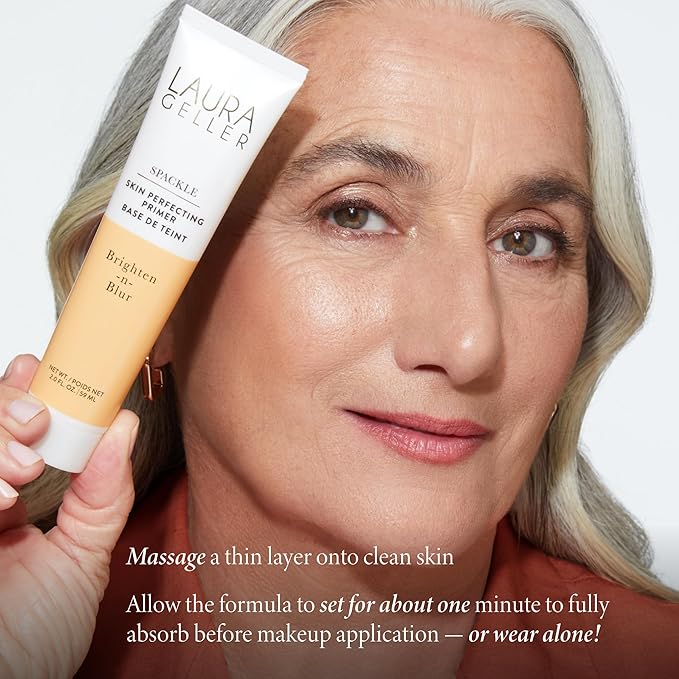 LAURA GELLER NEW YORK Spackle Primer - Brighten-n-Blur - Super-Size 2 Fl Oz - Mattifying Makeup Primer for Mature Skin