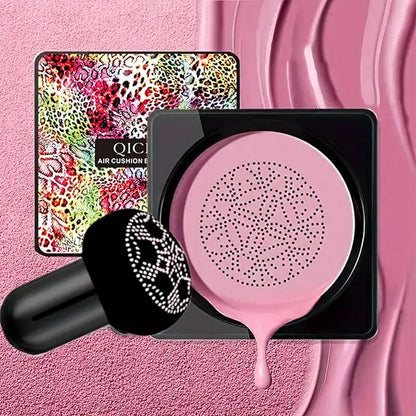 Cream Blush Air Cushion Mushroom Head Blush makeup Lightweight Smooth,Cherry Red