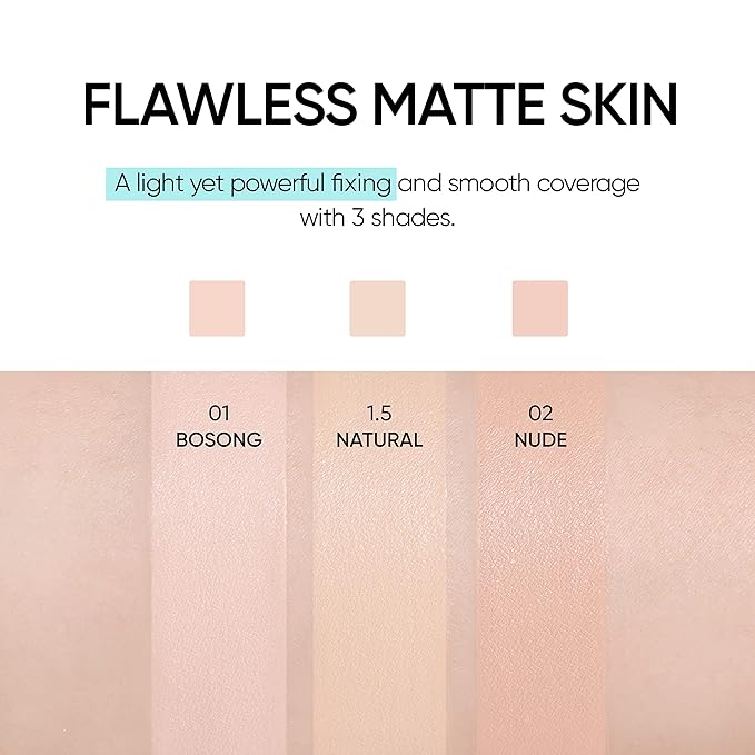 AMUSE SEOUL Meta Fixing Cushion Foundation 01 BOSONG | clear beige pink | Matte, dewy, glow, long-lasting, double coverage, clean beauty, natural look, foundation for sensitive skin,hydrating cushion