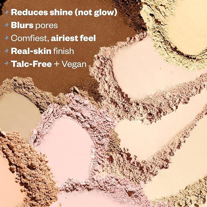 Kosas Cloud Set Face Setting Powder - Smoothing Shine Control, Soft, Sheer Translucent Makeup Finish, Portable & Long-Lasting Loose Pressed Baking Powder - Velvety (Sheer Deep)