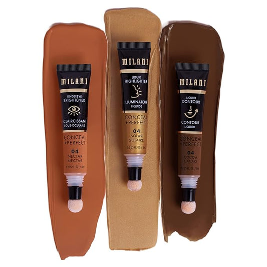 Milani Conceal + Perfect Facelift Collection Kit 4: Cocoa Contour, Solar Highlighter, Nectar Undereye Brightener