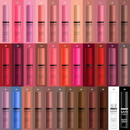 NYX PROFESSIONAL MAKEUP Butter Gloss, Non-Sticky Lip Gloss - Cranberry Pie (Mauve Purple)