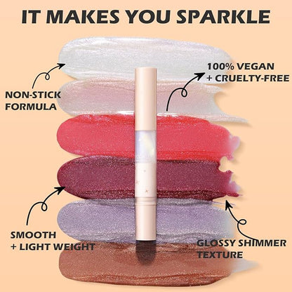 FOCALLURE Glitter Lip Gloss,High Shine Shimmer Lipstick,Long Lasting Plumping Lipgloss,Hydrating,Moisturizing,Non-Sticky and Lightweight Formula for Lip Color,Flechazo