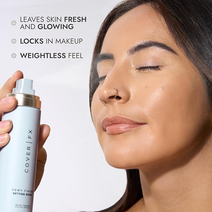 COVER FX Dewy Finish Setting Spray - Makeup Finishing Spray - Shea Butter & Aloe - 4 Fl Oz
