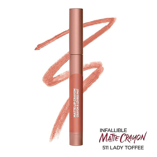 L’Oréal Paris Infallible Matte Lip Crayon, Lady Toffee (Packaging May Vary)