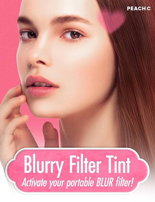 Peach C Blurry Filter 01 No Filter Peach Korean Lip Stain Marker | Matte Korean Lip Tint Long Lasting w/Soft Blur Finish| Comfortably Light & Long Lasting Lip Tint |Smooth Lip tint Stain 0.21 Fl Oz
