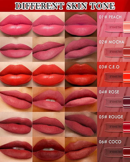 Matte Lipstick Brown Red, Nude Matte Red Lipstick Long-Lasting Lip Makeup Waterproof Smudge Proof for Women, Silky Velvet Moisturizing Lip Stick High Impact Lip Color Lip Gloss Balm Gift for Girls-06