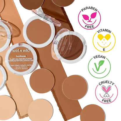 wet n wild Bare Focus Clarifying Finishing Powder | Matte | Pressed Setting Powder Fair-Light