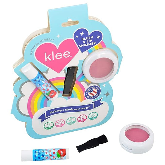 Luna Star Klee Blush and Lip Shimmer Makeup Kit. Gentle and Non-Toxic. Kid-Friendly. Made in USA. (Sweet Cherry Spark)
