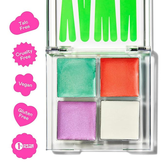 YAWN Non-Toxic Lip + Cheek Palette for Kids & Teens | For Lips, Blush & Highlighter | Shimmery, Vegan & Cruelty-Free | Free from Parabens, Sulfates, Phthalates & More | Made in USA