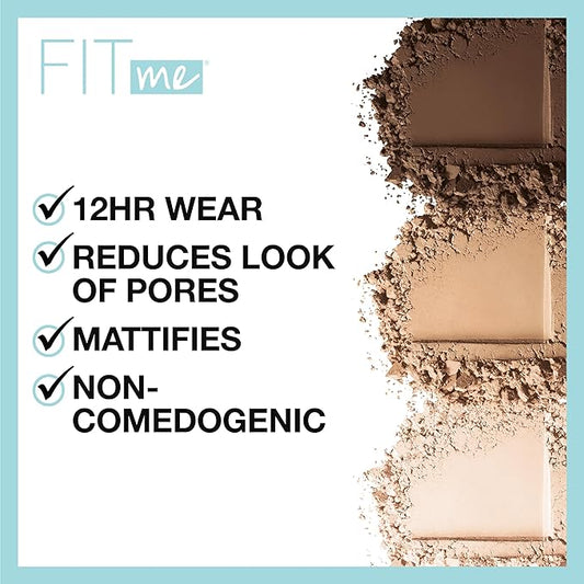 Maybelline Fit Me Matte + Poreless Pressed Face Powder Makeup & Setting Powder, Golden, 1 Count
