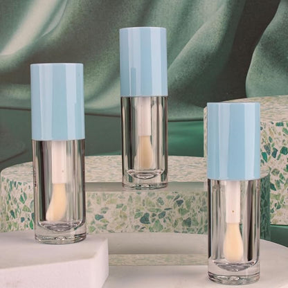 COSIDEA 14pcs Empty 6ml big doe foot wand Chunky lip gloss tubes for DIY lipgloss,Pink round lipgloss containers tubes with thick wand (Blue)