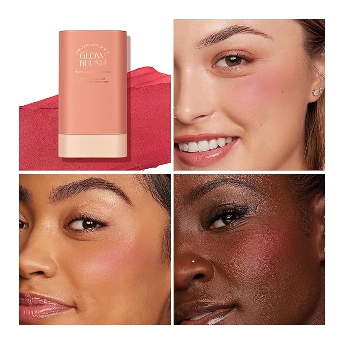 Cream Matte Blush Stick, 03# Red, Waterproof, Suitable for All Skin Tones