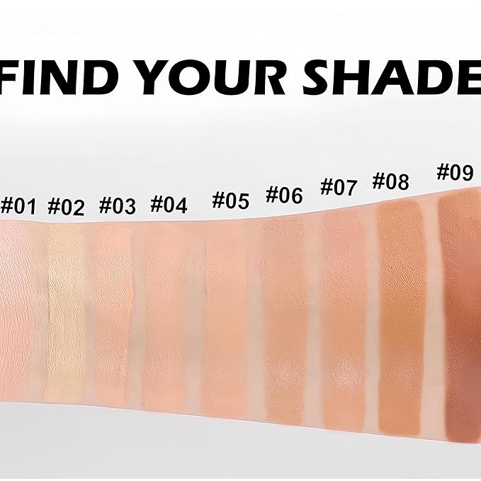 Full Coverage Foundation 10 Colors Natural Lightweight Smooth Creamy Foundation Long-lasting Longwear Matte Oil-Control Foundation (Color 05)