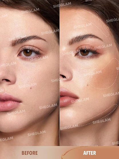 SHEGLAM Silk Haze Cream Bronzer Blendable Cream Makeup with a Lightweight Formula - Customizable Face Makeup for a Natural, Sun-Kissed Glow Long Lasting-Golden Sun