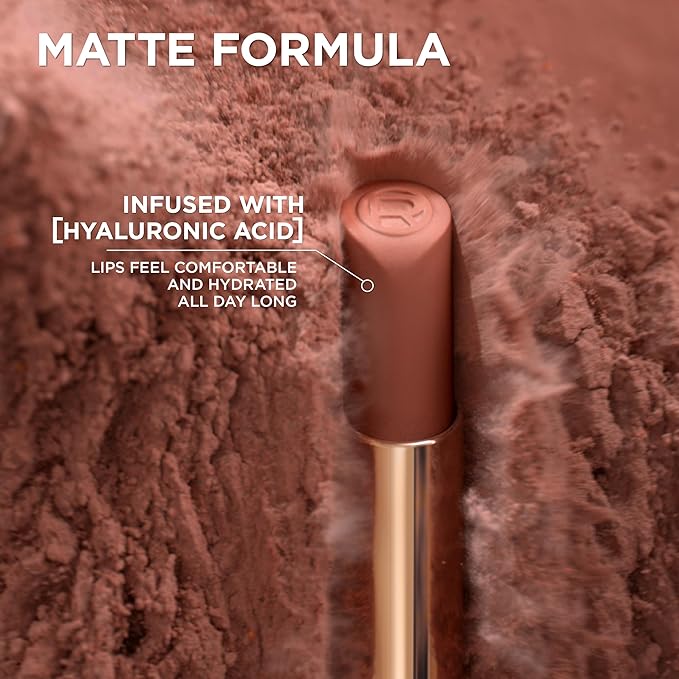 L'Oreal Paris Colour Riche Intense Volume Matte Lipstick, Lip Color Infused with Hyaluronic Acid for up to 16hr All Day Comfort, Le Coral Irreverent, 0.06 oz