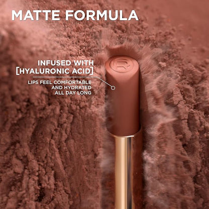 L'Oreal Paris Colour Riche Intense Volume Matte Lipstick, Lip Color Infused with Hyaluronic Acid for up to 16hr All Day Comfort, Le Coral Irreverent, 0.06 oz