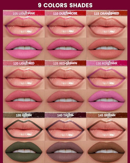 3Pcs Peel Off Lip Stain & Lip Liner Set Long Lasting,Tattoo Lipstain Peel Off Lip Gloss Nude Matte Lipstick, Waterproof,Transfer-Proof Lip Tint for All-Day Wear Women Lip Stain Color Makeup Gift-A