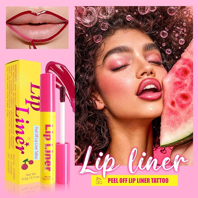 Peel-Off Lip Tint, Moisturizing Highly Pigmented Peel-Off Lip Makeup 24H Color Hold, Waterproof & Smudge-Proof Lip Gloss Long-Lasting Lip Stain for Women, 02#Rose