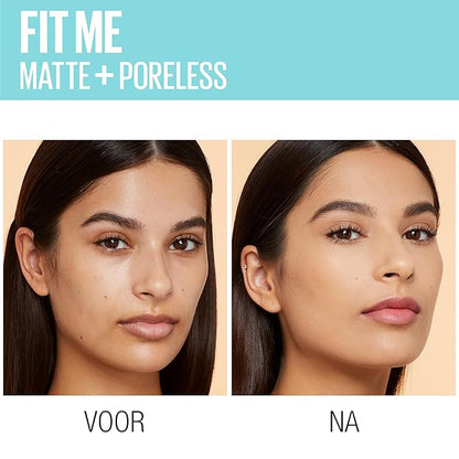 Maybelline Fit Me Foundation, Medium Coverage, Blendable With a Matte and Poreless Finish, For Normal to Oily Skin, Shade: 124 Soft Sand, 30ml