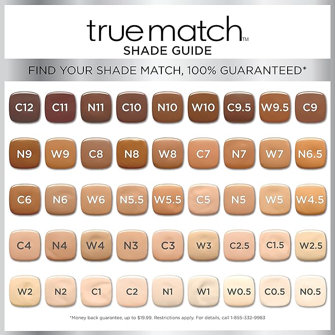 L’Oréal Paris Makeup True Match Super-Blendable Liquid Foundation, Porcelain W1, 1 Fl Oz,1 Count