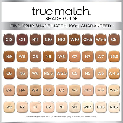 L’Oréal Paris Makeup True Match Super-Blendable Liquid Foundation, Porcelain W1, 1 Fl Oz,1 Count