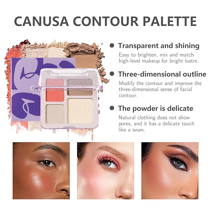 4-IN-1 Contour Palette the powder is delicate and naturally adheres to the skin, creating a three-dimensional andexquisite facial makeup. Bronzer Titanium