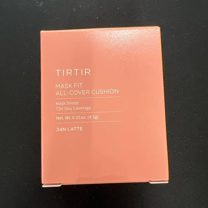 [*Mini Size*] TIRTIR All Cover Pink Cushion | Korean Cushion Foundation, (#24N Latte, 0.15 Fl Oz)
