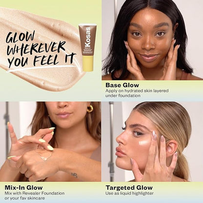 Kosas Glow I.V. Vitamin-Infused Skin Enhancer Face Makeup - Tinted Beauty Highlighter for a Healthy Glow - Revitalize