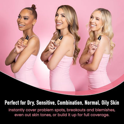 Frankie Rose Cosmetics Matte Perfection Foundation Makeup – Long-Lasting, Hydrating Foundation for Semi-Matte Finish - Foundation Full Coverage for All Skin Types - (China Silk) 1.0 US fl oz / 30 ml