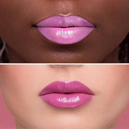 Juvia's Place Smoothie Lip Gloss Pink Melon - Hydrating Cream Lipgloss with Pink & Mauve Tones - Non Sticky Plumping Glosses - High Shine Lipgloss for Women - Lip Plumper with Cocoa Butter & Chia Oil