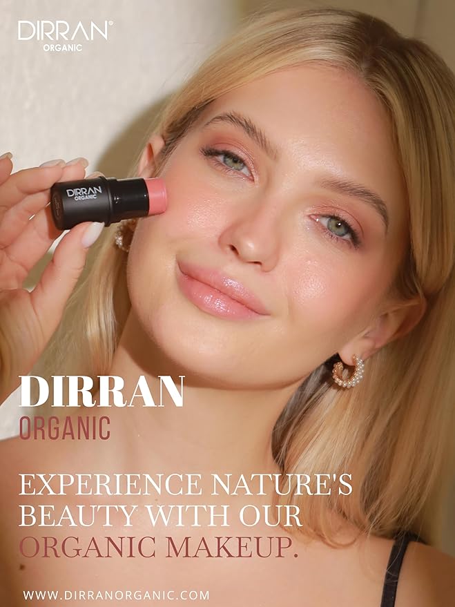 3 in 1 Natural Ingredient 90% Organic Blusher Stick For Lips, Eyes, & Cheeks, Hydration And Natural Beauty Apply directly And Blend With Fingertips, Small Enough to Carry (ROSE GOLD)