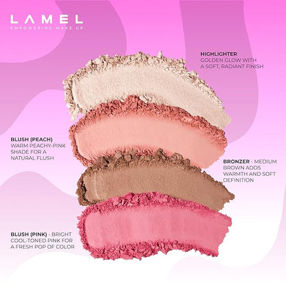 All-Over Face Contour Palette - 4-in-1 Blush, Highlighter & Contour Makeup Kit - Face Sculpting Makeup Palette with Powder Formula - Blendable, Buildable Texture - 02 Medium/Warm, 11.5g, 0.4oz
