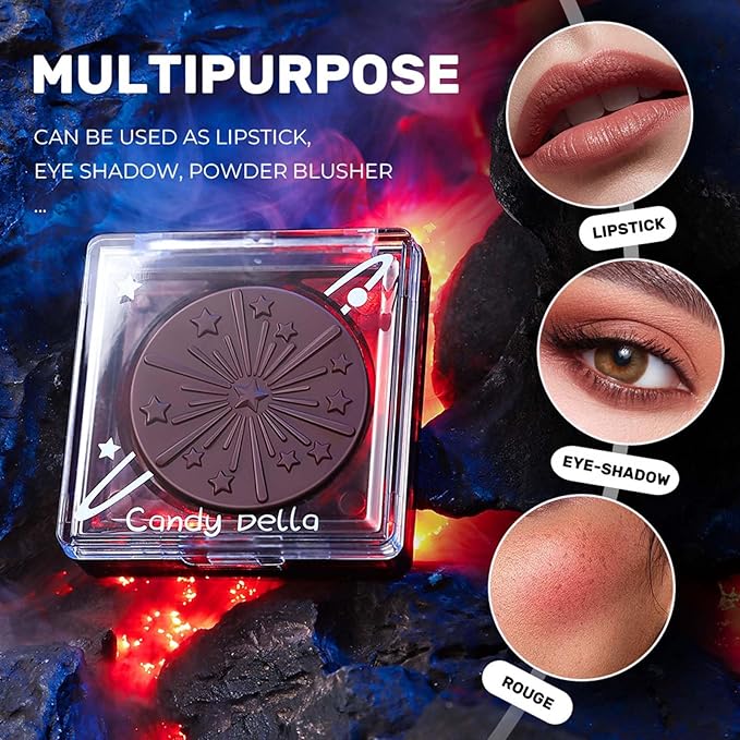 Color Changing Black Cream Blush, Embossed Miracle Balm Blush for Cheek & Eyes & Lips, Multi Glow Face Balm with a Puff, Hydrating, Creamy, Lightweight & Blendable Color, for Dewy Radiant Finish