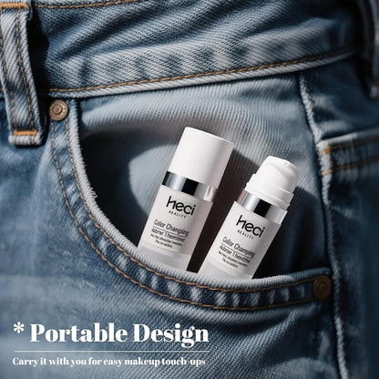 Color Changing Foundation,2 Pack Travel Size, Medium Coverage, Improves Uneven Skin Tone, Lightweight & Lasting,Make up for Flawless Liquid Foundation,Nature Finish for Deep Skin 0.42 oz