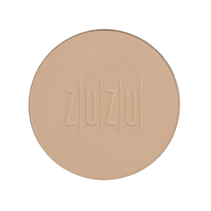 ZUZU LUXE Mineral Powder, Dual Powder Foundation, medium to full coverage, natural finish. Natural, Paraben Free, Vegan, Gluten-free, Cruelty-free, Non GMO, .32 oz. (Refill D-17)