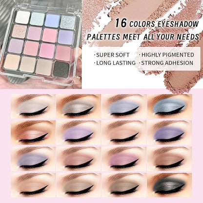 Makeup Set Full Kit for Girls Teens Women, Makeup Present Set, Includes Eyeshadow, Foundation, Blusher, Eyebrow Pencil, Mascara, Eyeliner, Brushes, Lip Gloss, Sponge, Cosmetic Bag
