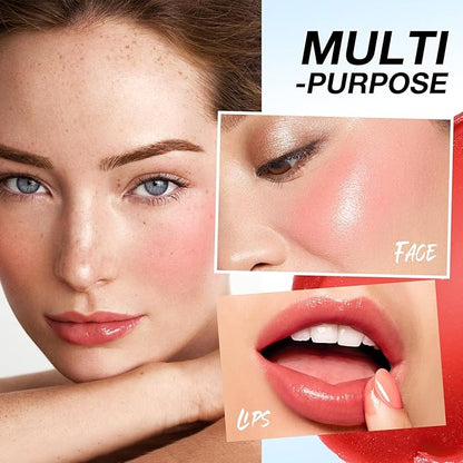 Boobeen Lightweight Blush Rouge Color Changing Blusher for Cheeks and Lips Balm Multi Use Cream Easy To Blend, Blush Oil Natural Dewy Finish