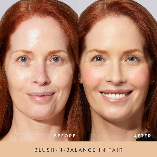 LAURA GELLER NEW YORK 40+ Club Blush-n-Balance 3pc Kit: Baked Balance-N-Brighten Color Correcting Foundation, Fair + Retractable Kabuki Brush + Baked Blush-N-Brighten, Tropic Hues