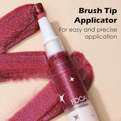 FOCALLURE Glitter Lip Gloss,High Shine Shimmer Lipstick,Long Lasting Plumping Lipgloss,Hydrating,Moisturizing,Non-Sticky and Lightweight Formula for Lip Color,Serendipity Berry