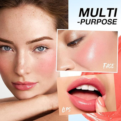 Boobeen Lightweight Blush Rouge Color Changing Blusher for Cheeks and Lips Balm Multi Use Cream Easy To Blend, Blush Oil Natural Dewy Finish