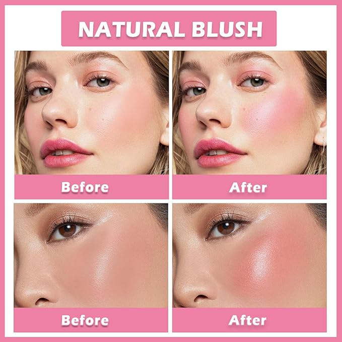 Cream Blush Stick for Cheeks Tinted Solid Moisturizer Makeup Blush Stick Natural Nude Makeup On-the-Go Blush stick for All Skin