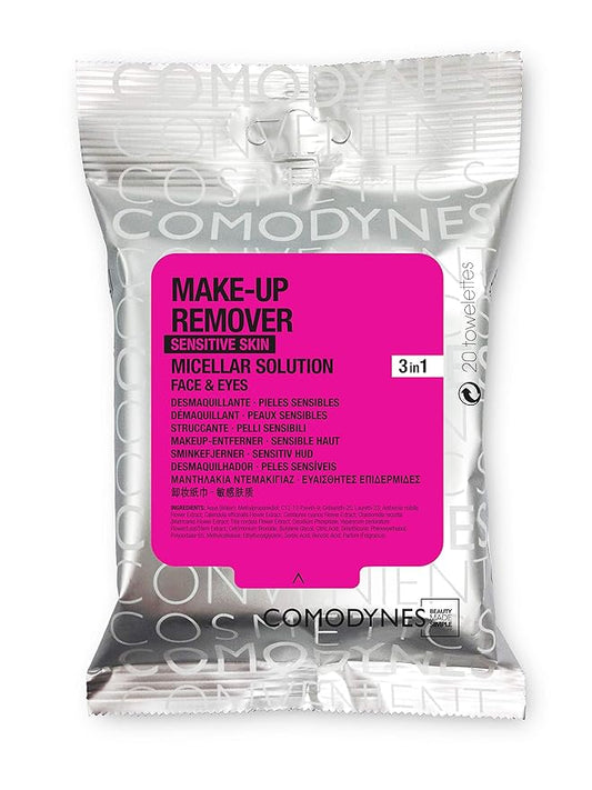 Comodynes Make Up Remover Towels for Face and Eyes, Oats (Sensitive skin) - 20 ea
