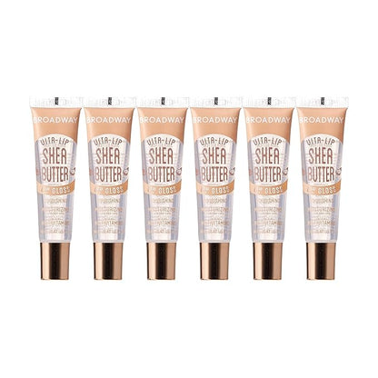 Ruby Kisses Broadway Vita-Lip Clear Lip Gloss (Shea Butter 6 Pack), Ultra-Hydrating & Soothing Formula with Multi-Vitamin Oils, High-Shine Non-Sticky Finish, Nourishing Lip Balm for Healthy Lips