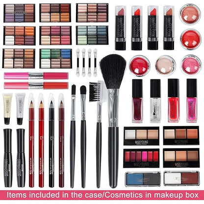 All-in-One Makeup Gift Set Carry All Makeup Kit Women Full Kit With Makeup Bag Lipgloss Lipstick Concealer Blush Foundation Face Powder Eyeshadow Palette Cosmetic Palette #10