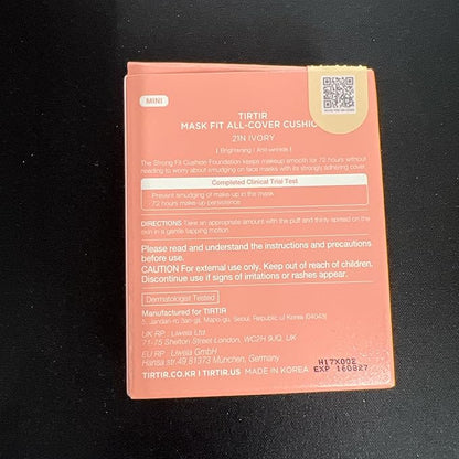 [*Mini Size*] TIRTIR All Cover Pink Cushion | Korean Cushion Foundation, (#21N Ivory, 0.15 Fl Oz)