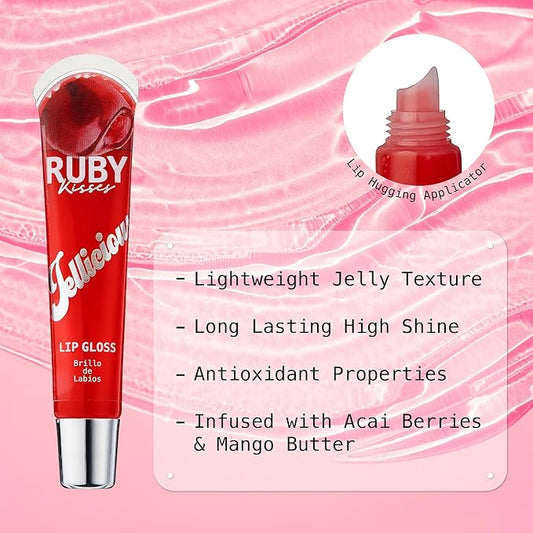 Ruby Kisses Jellicious Mouth Watering Lip Gloss (JLG01&JLG03&JLG06) Long Lasting Shine