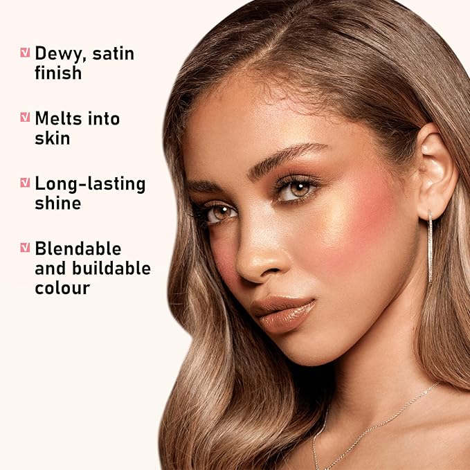 Boobeen Cream Makeup Blush Stick, Shimmer Blush for Cheeks, Lightweight Waterproof Highlighter Blush Wand, Easy to Blend